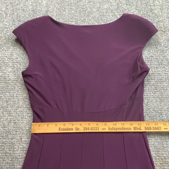 American Living Dress Women's 6 Purple Sleeveless V-Neck Flared Skirt Stretch‎ - Picture 10 of 11